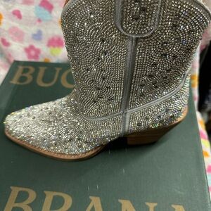 Silver Rhinestone Cowboy Boots